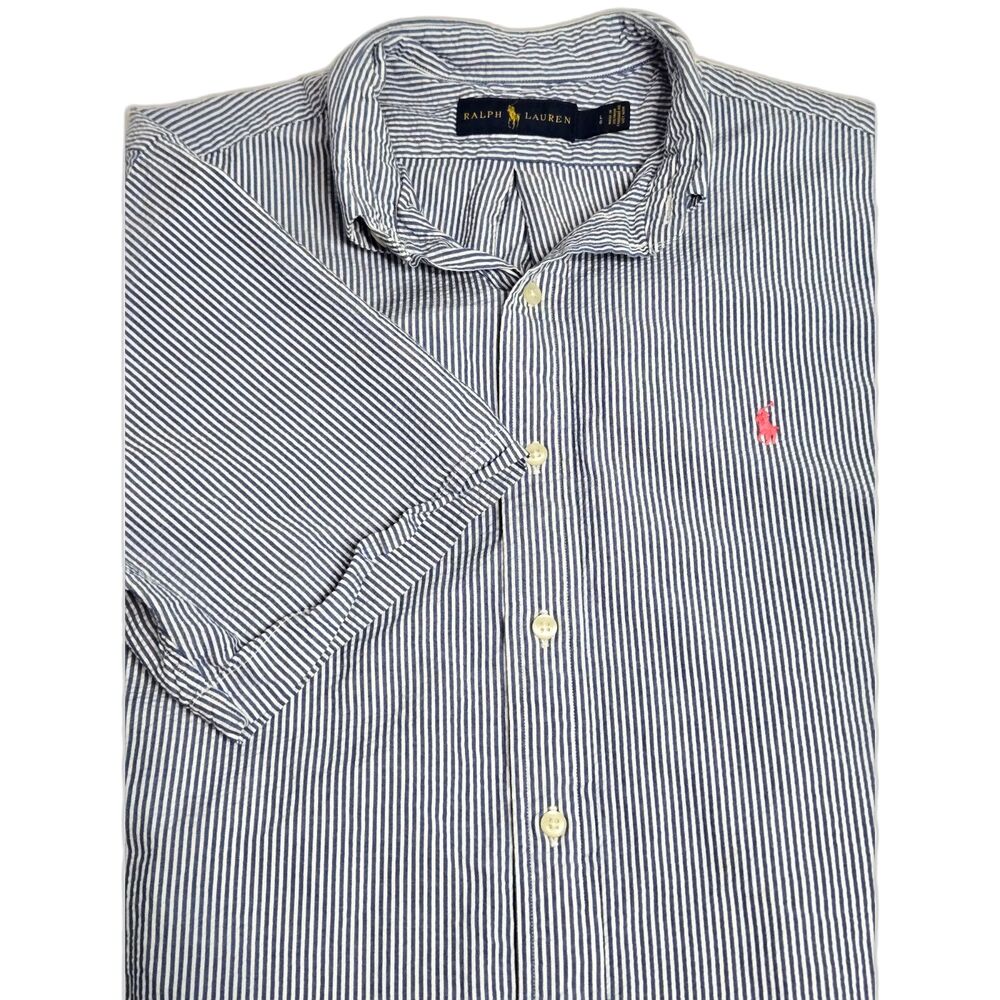 Polo Ralph Lauren Striped Button Down Shirt | Men's Size L | Short Sleeve